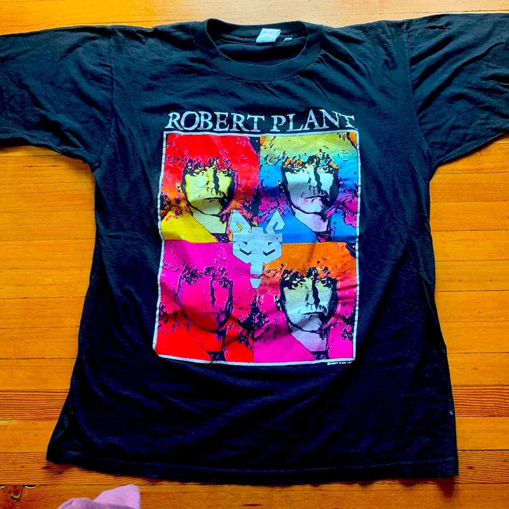 Robert Plant tour T-shirt with dates from his manic nirvana tour in 1991